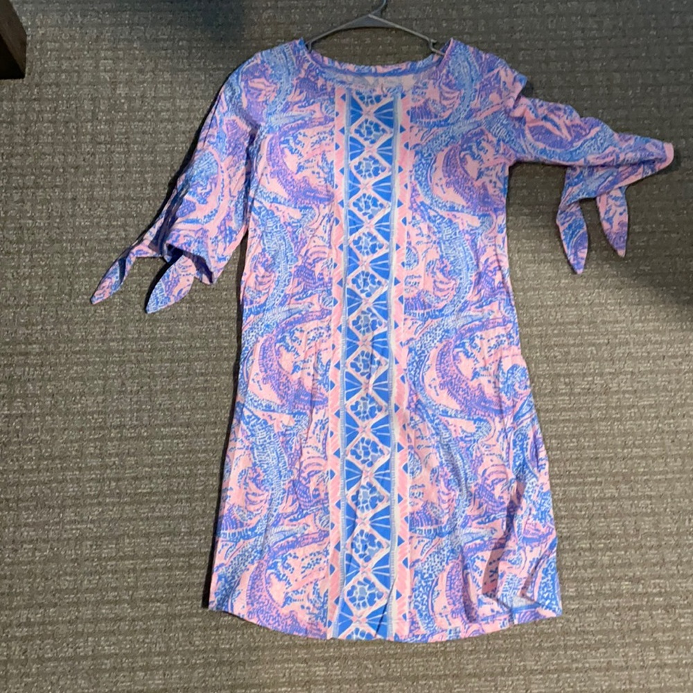 Lilly Pulitzer pink blue white cotton dress